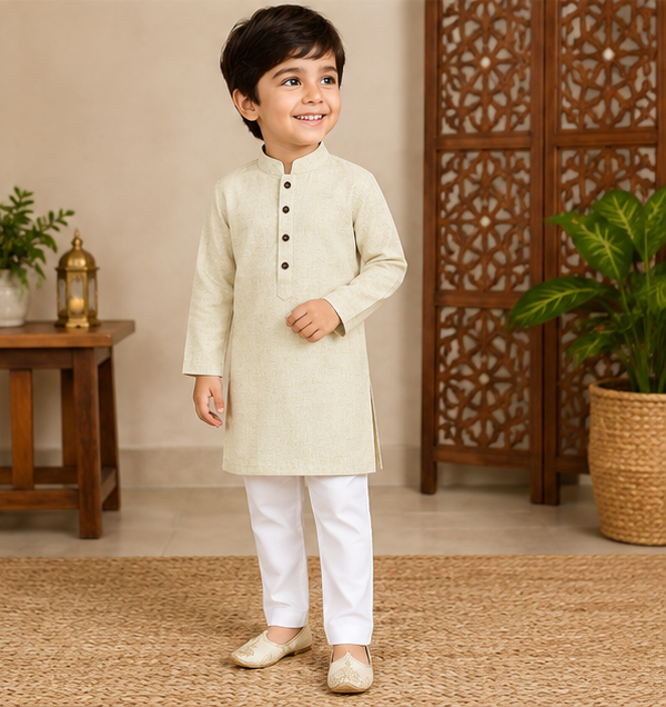 Blossom Kids Kurta Cream