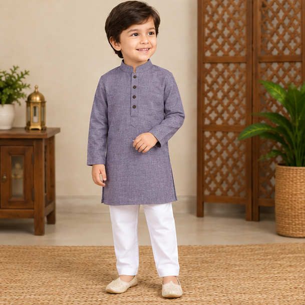 Blossom Kids Kurta Dark Lavender