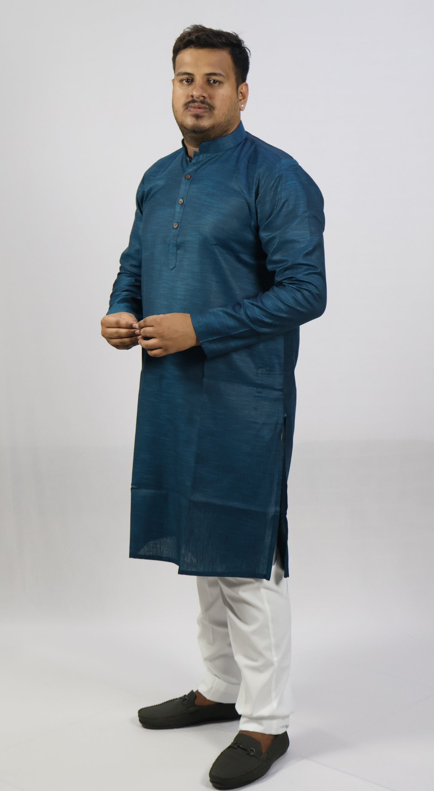 SPICY MEN'S KURTA PEACOCK BLUE