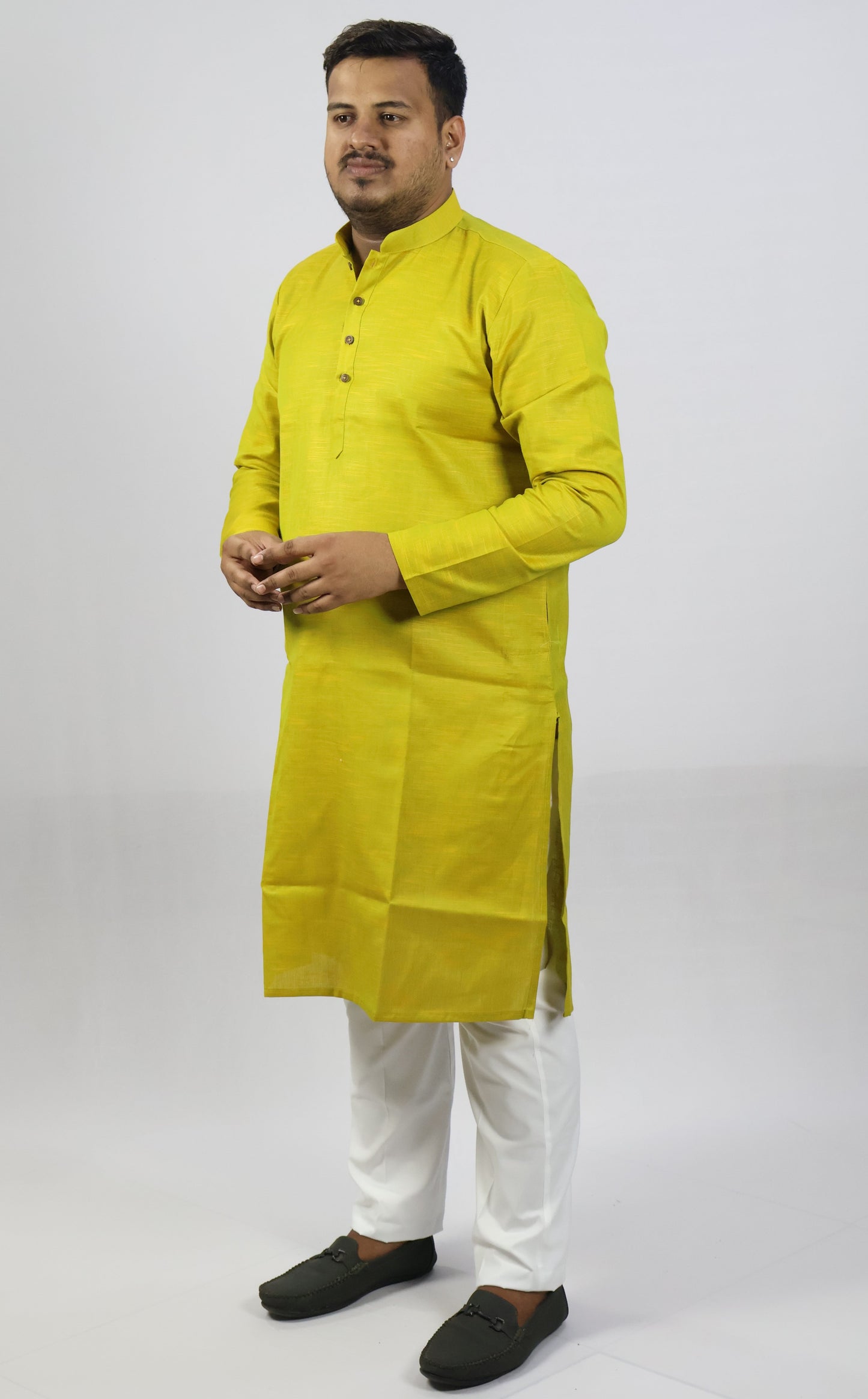 SPICY MEN'S KURTA YELLOW GREEN