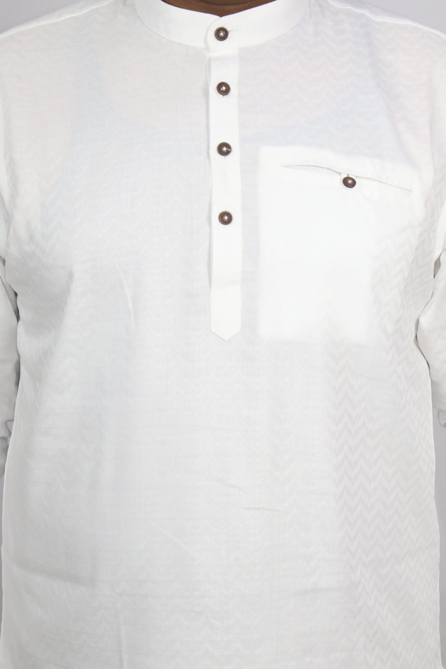 BHW SLUB 1 MEN'S FULL SLEEVE SHORT KURTA WHITE
