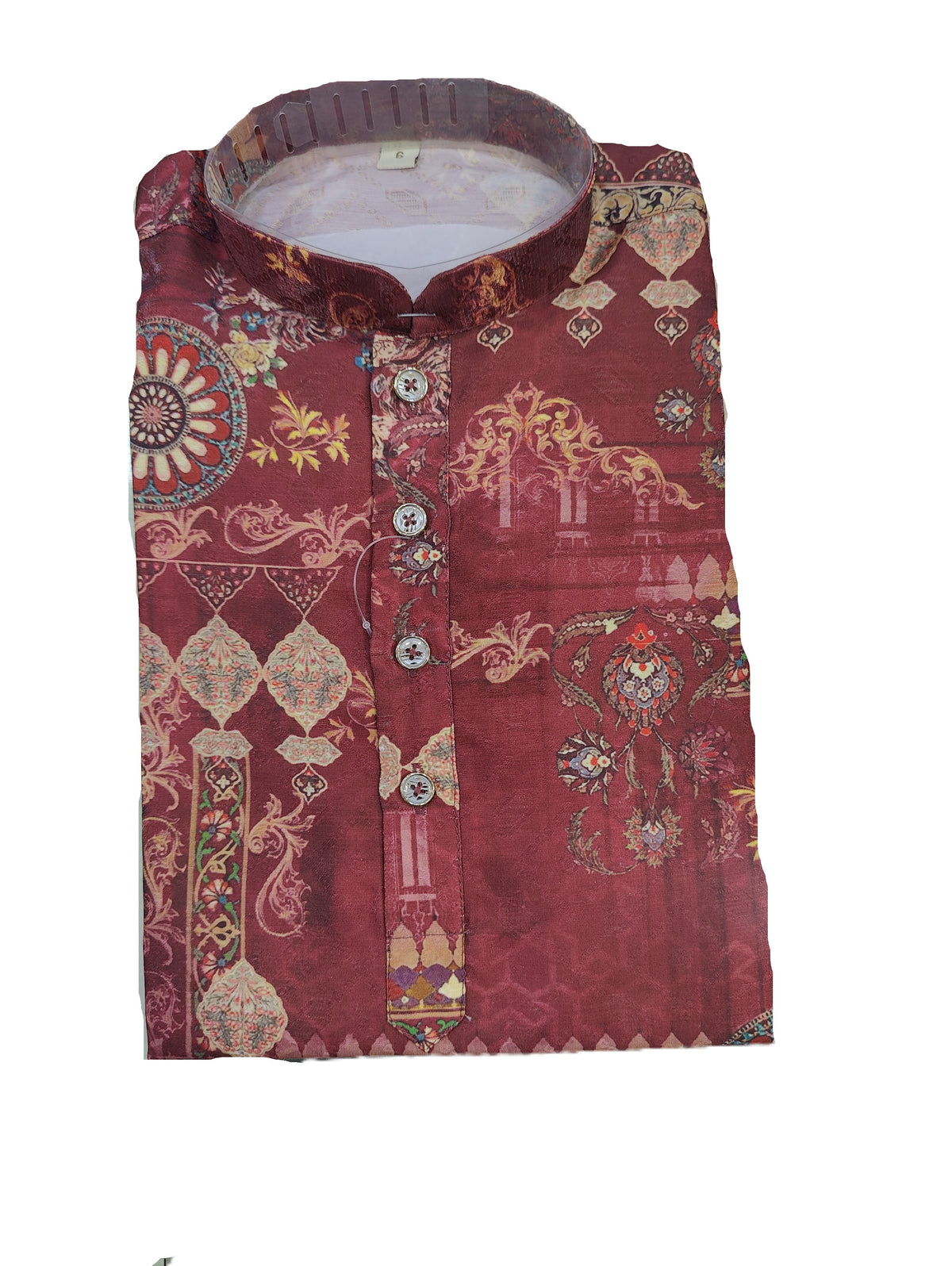 Kid's Kurta Digital 1 Maron