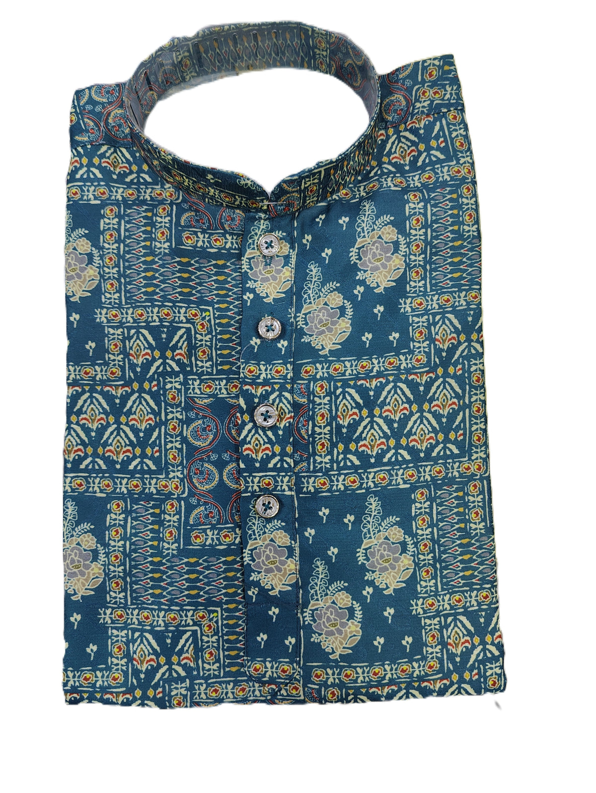 Kid's Kurta Digital 2 Peacock Green