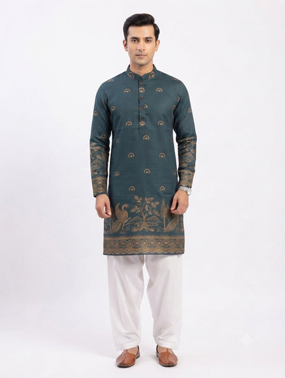 Men's Kurta BH - 01 - Peacock Green