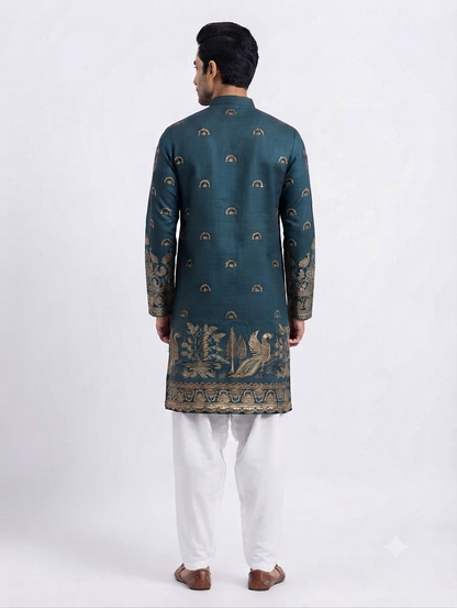 Men's Kurta BH - 01 - Peacock Green