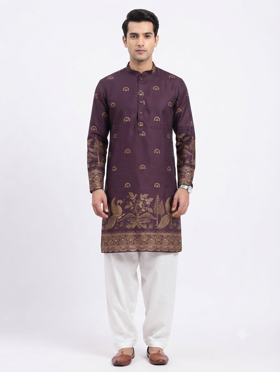 Men's Kurta BH - 01 - Wine