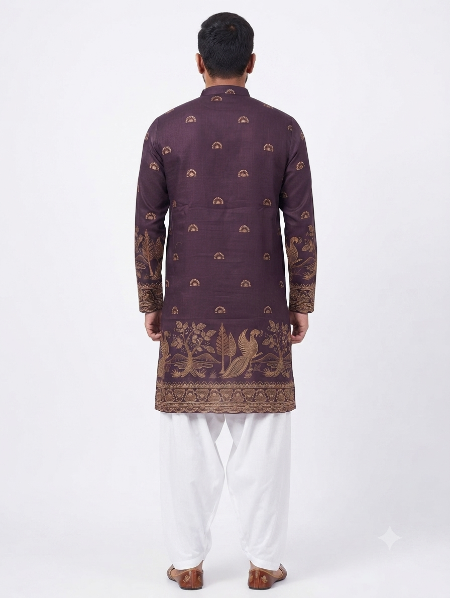 Men's Kurta BH - 01 - Wine