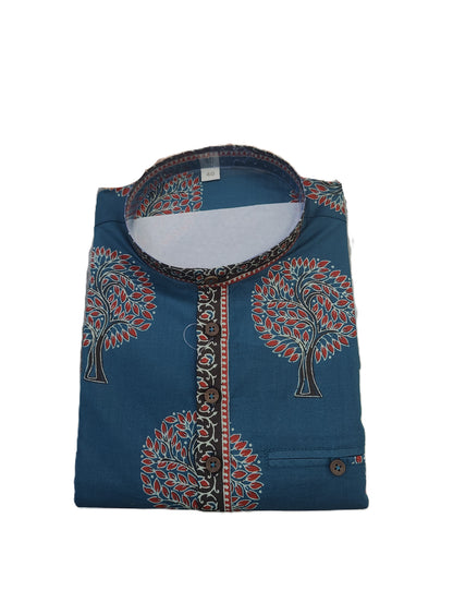 SHORT KURTA BHW DIGITAL 3 PEACOCK BLUE
