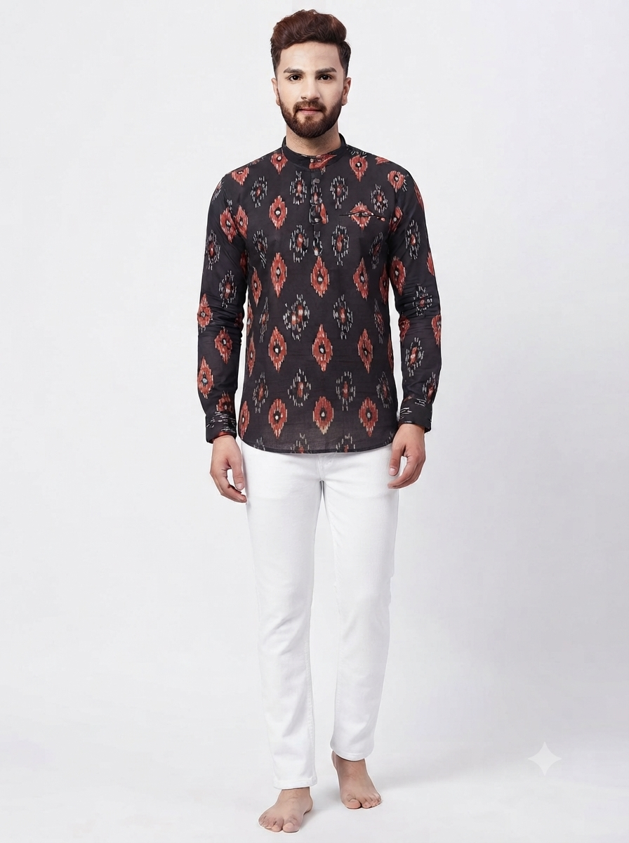 SHORT KURTA BHW DIGITAL 5 BLACK