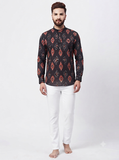 SHORT KURTA BHW DIGITAL 5 BLACK