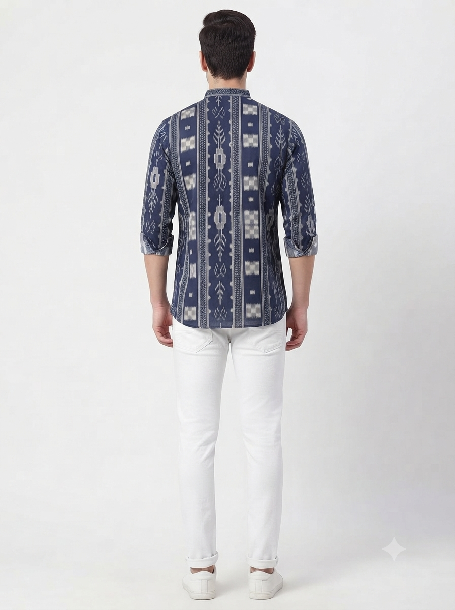 SHORT KURTA BHW DIGITAL 7 NAVY BLUE