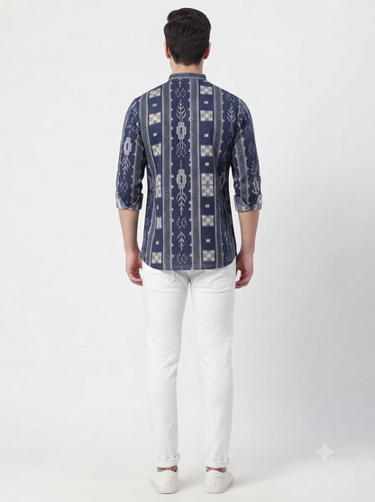 SHORT KURTA BHW DIGITAL 7 NAVY BLUE