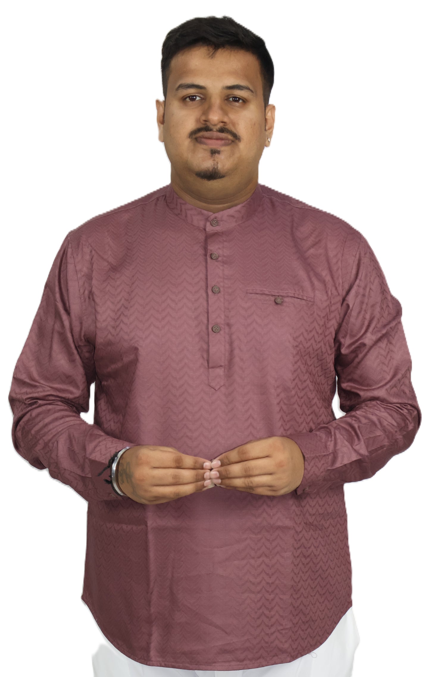 BHW SLUB 1 MEN'S FULL SLEEVE SHORT KURTA ONION