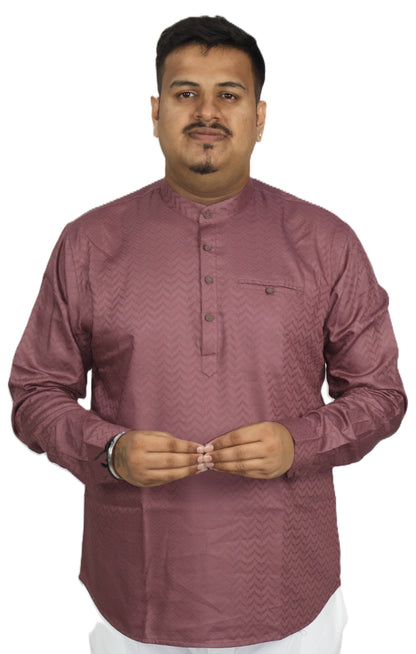 BHW SLUB 1 MEN'S FULL SLEEVE SHORT KURTA ONION