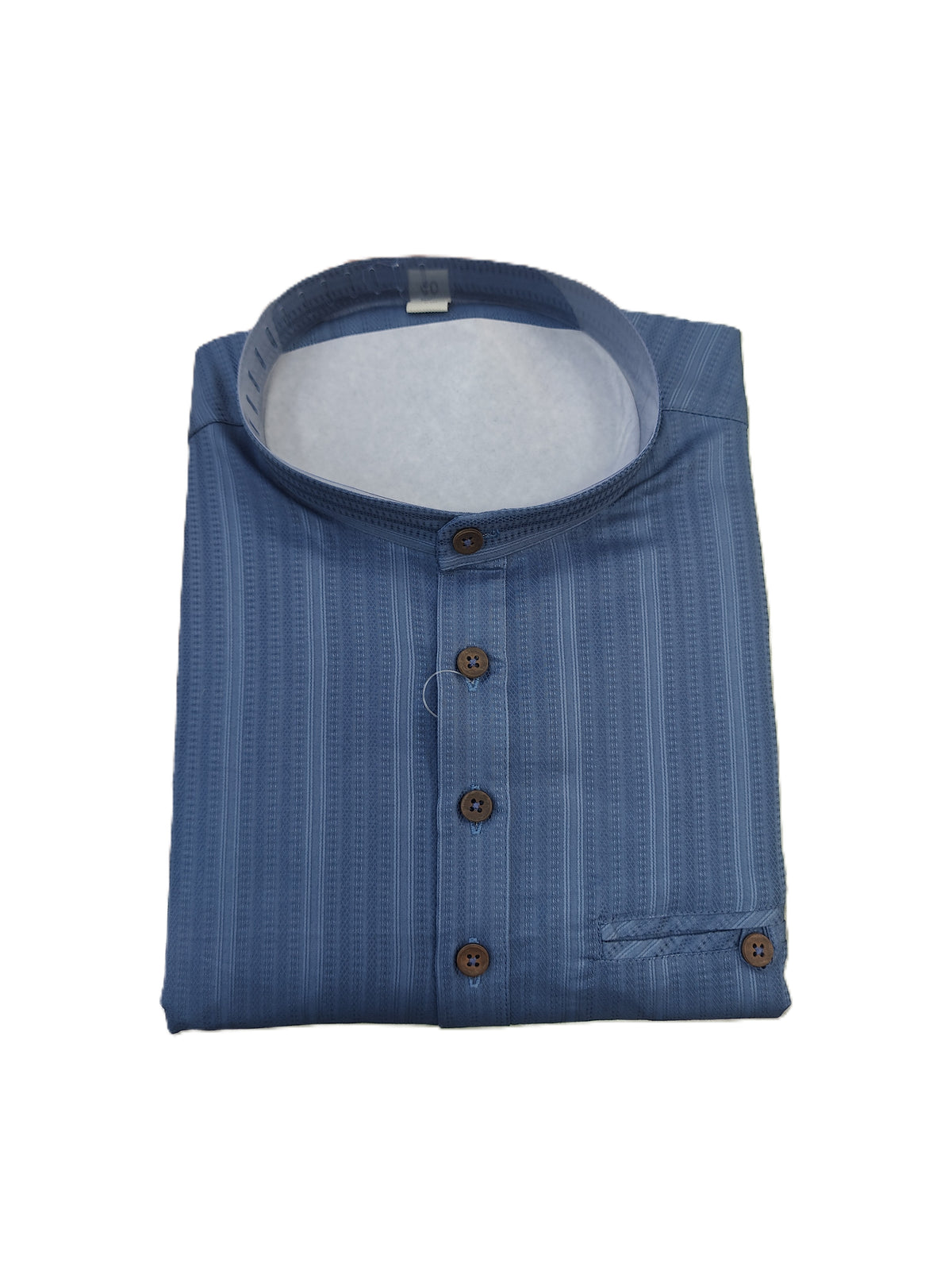 SHORT KURTA BHW SLUB 2 PEACOCK BLUE