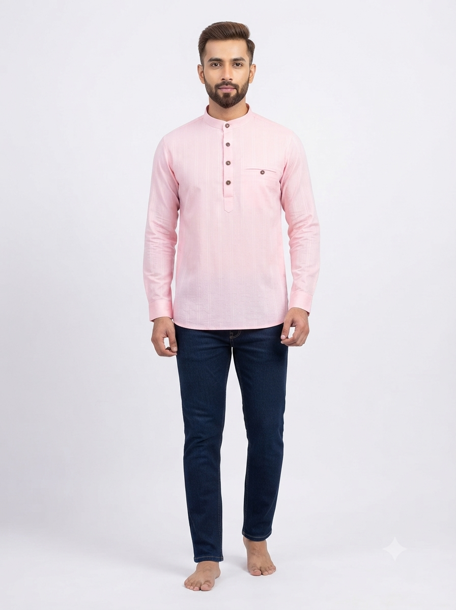 SHORT KURTA BHW SLUB 2 PINK