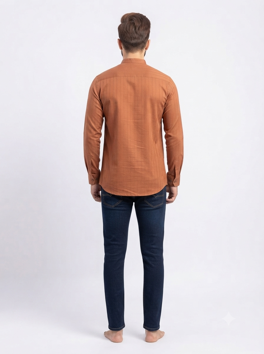 SHORT KURTA BHW SLUB 2 RUST