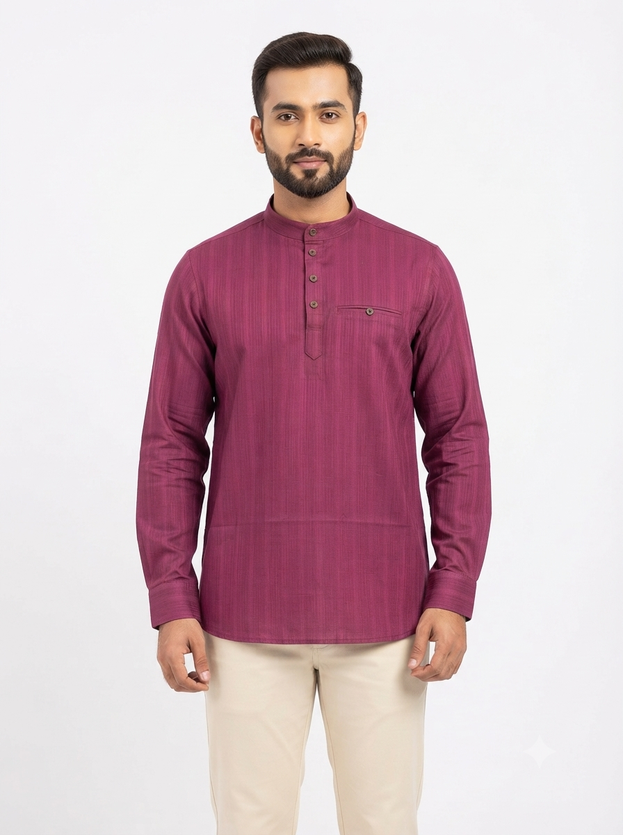 SHORT KURTA BHW SLUB 2 WINE