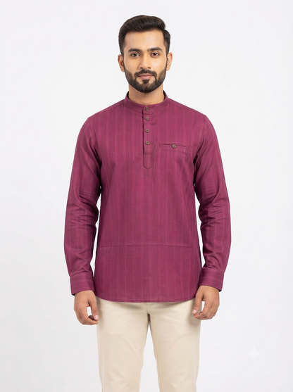 SHORT KURTA BHW SLUB 2 WINE