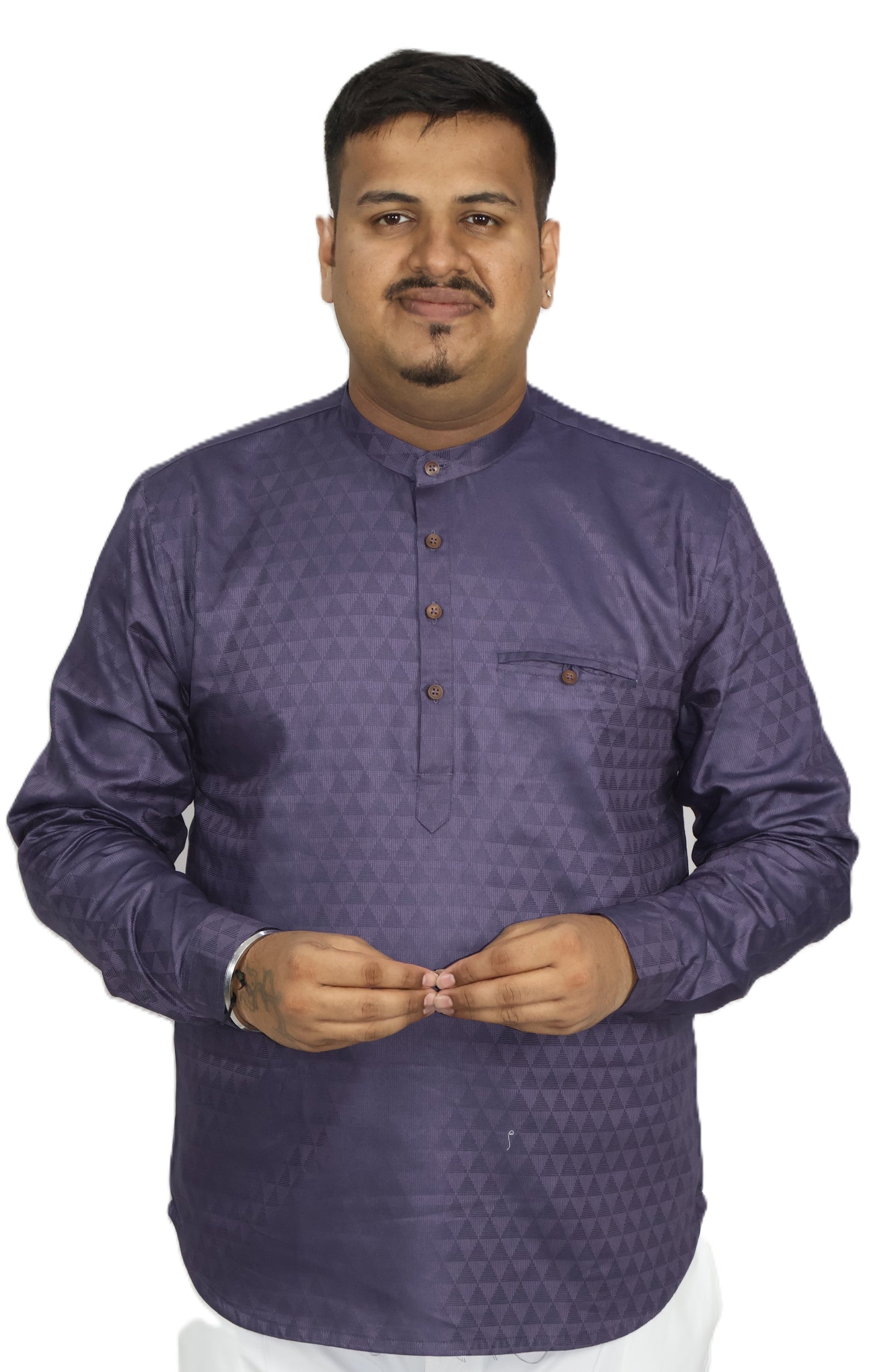 BHW CASATA MEN'S FULL SLEEVE SHORT KURTA LAVENDER