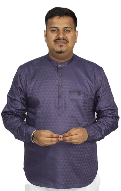 BHW CASATA MEN'S FULL SLEEVE SHORT KURTA LAVENDER