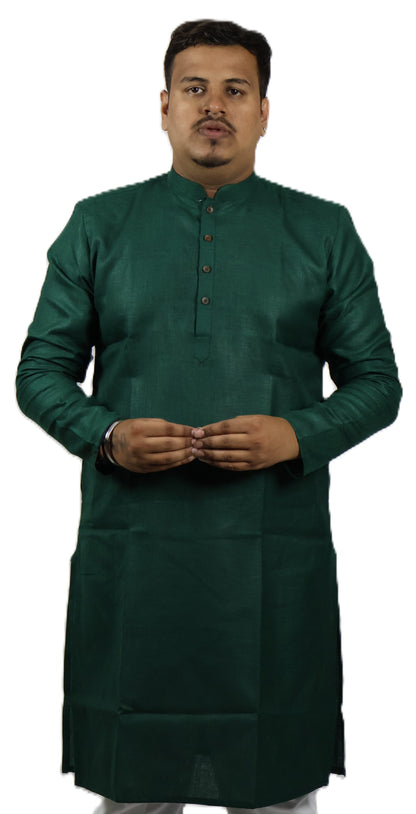 BLOSSOM MEN'S KURTA BOTTLE GREEN
