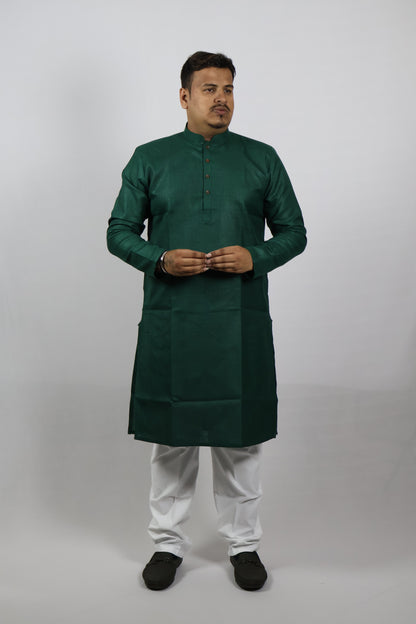 BLOSSOM MEN'S KURTA BOTTLE GREEN