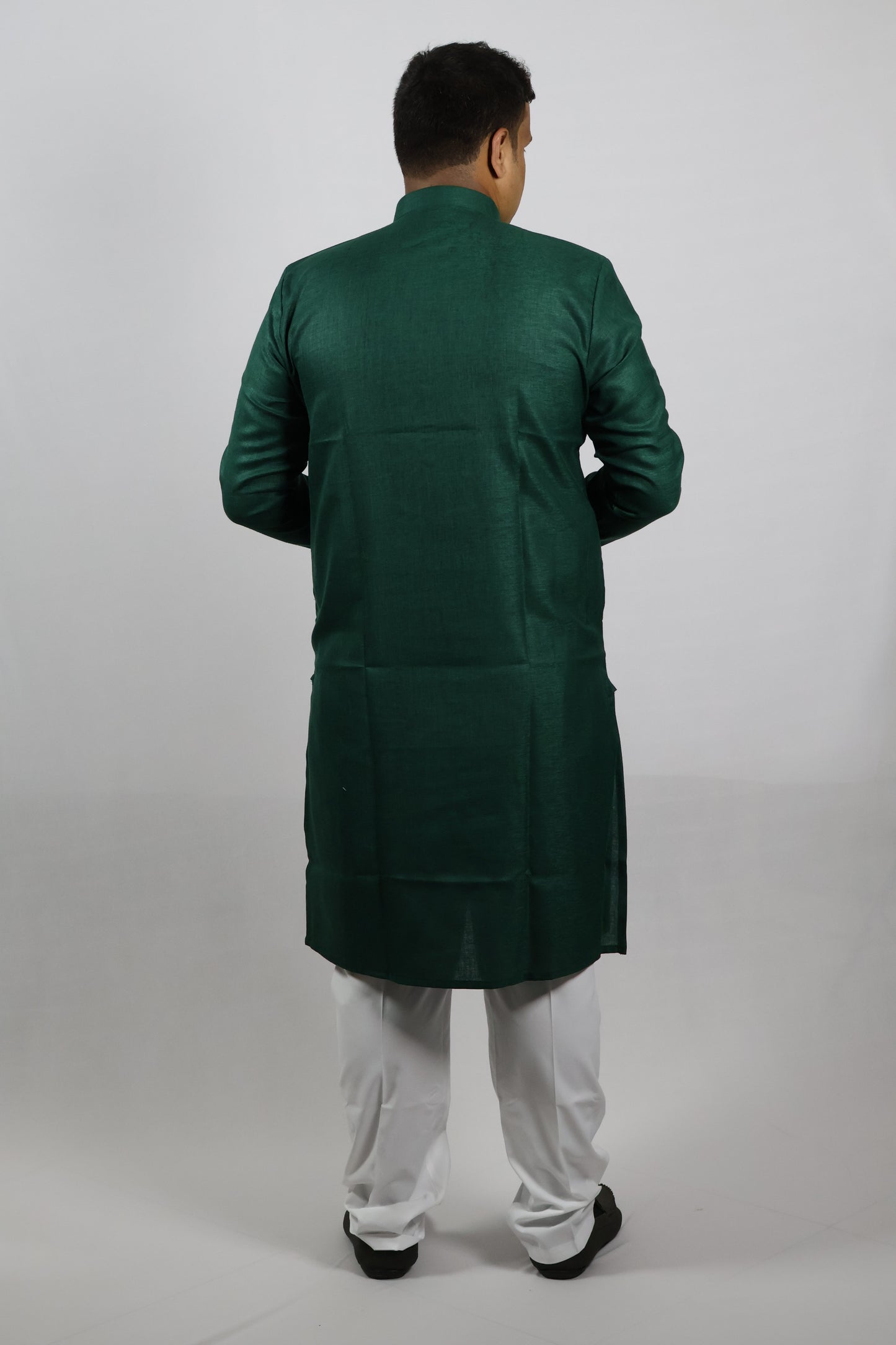 BLOSSOM MEN'S KURTA BOTTLE GREEN
