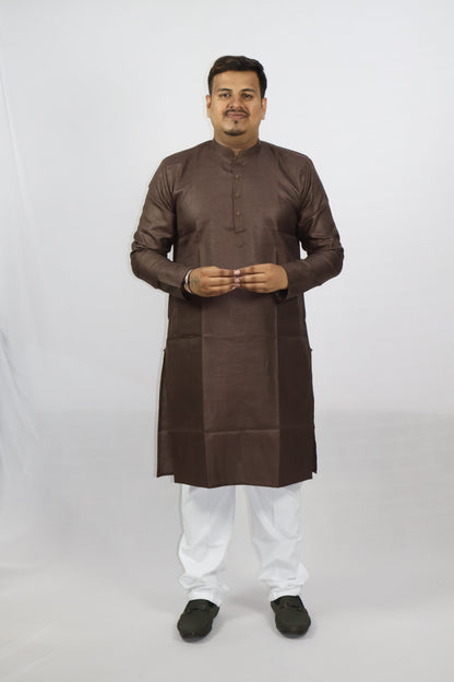 BLOSSOM MEN'S KURTA BROWN