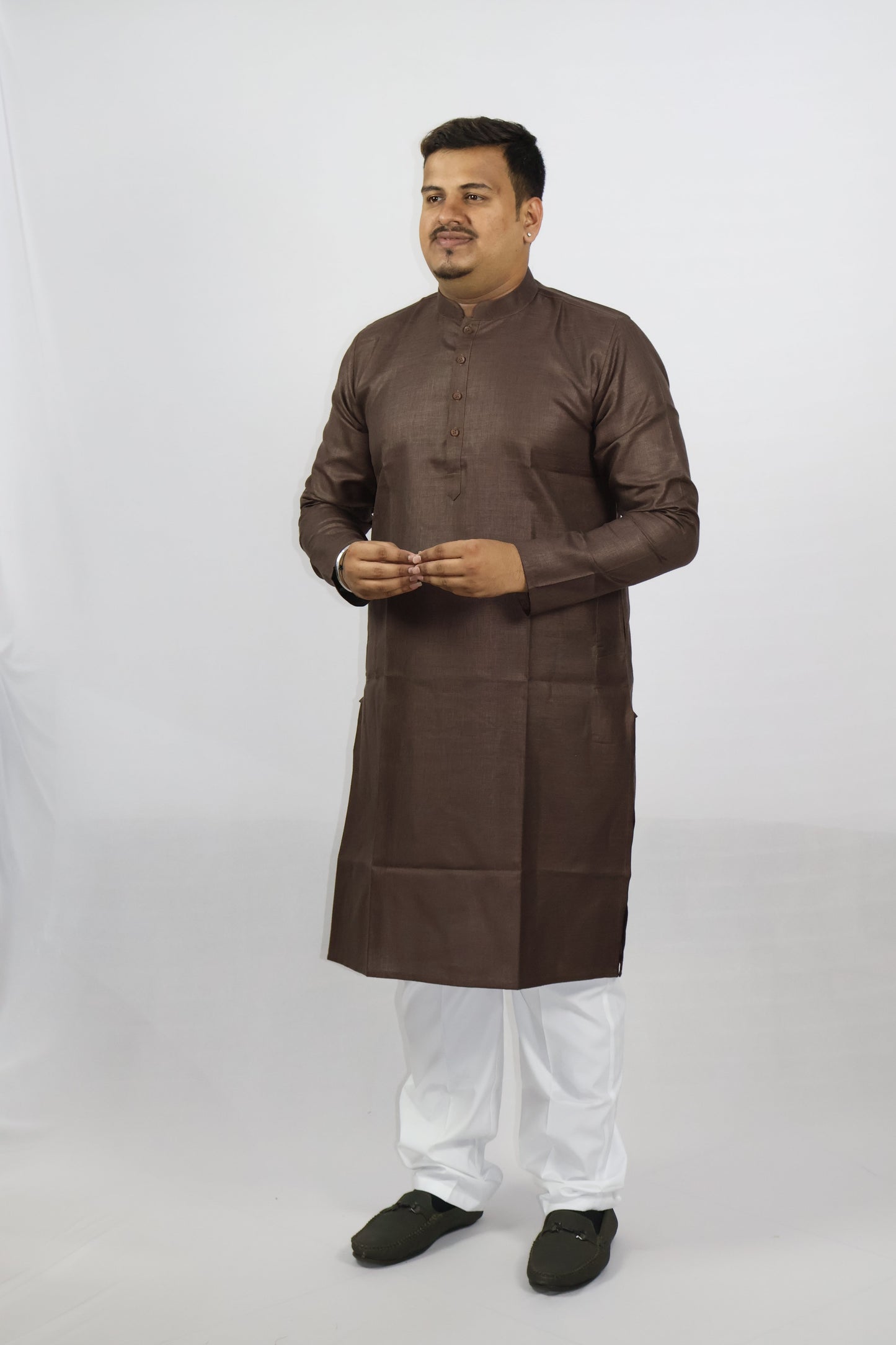BLOSSOM MEN'S KURTA BROWN