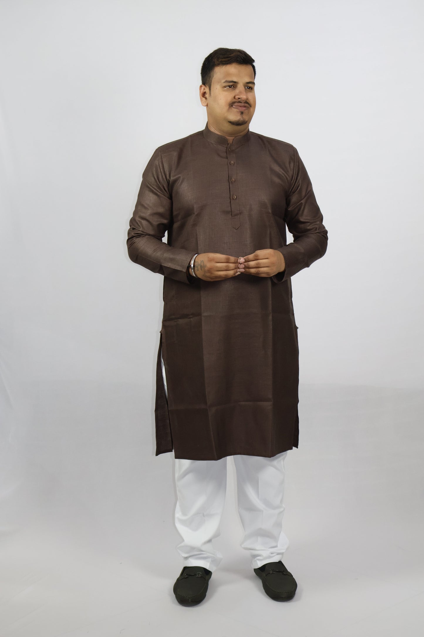 BLOSSOM MEN'S KURTA BROWN