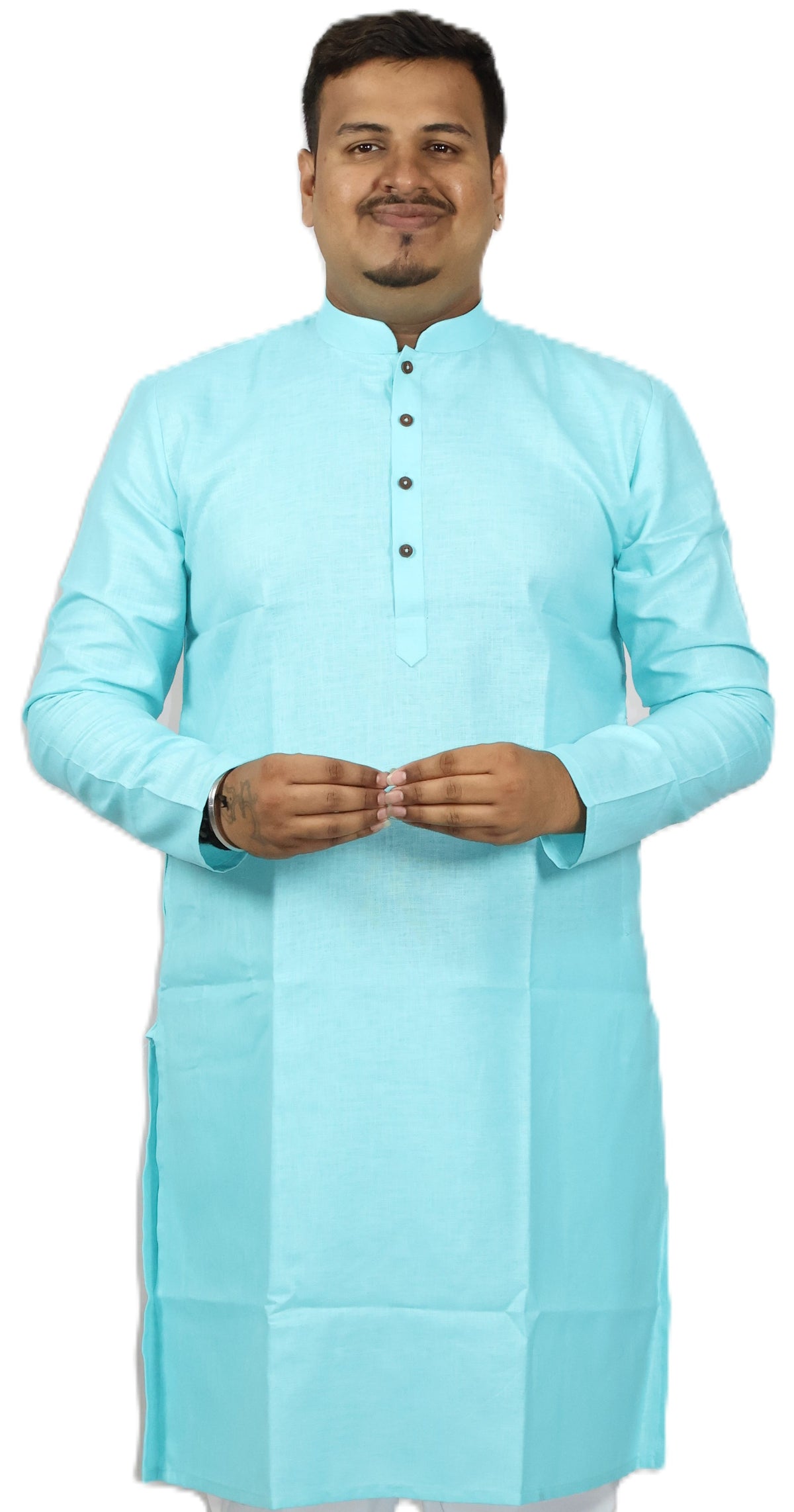 BLOSSOM MEN'S KURTA FIROZI BLUE