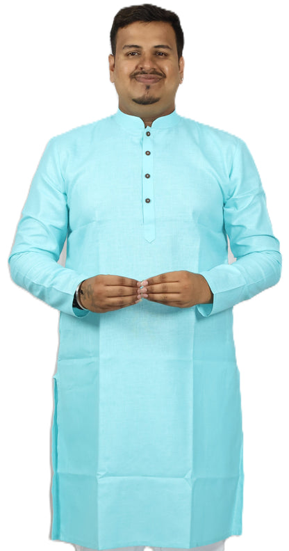 BLOSSOM MEN'S KURTA FIROZI BLUE