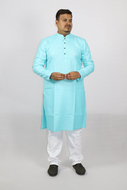 BLOSSOM MEN'S KURTA FIROZI BLUE