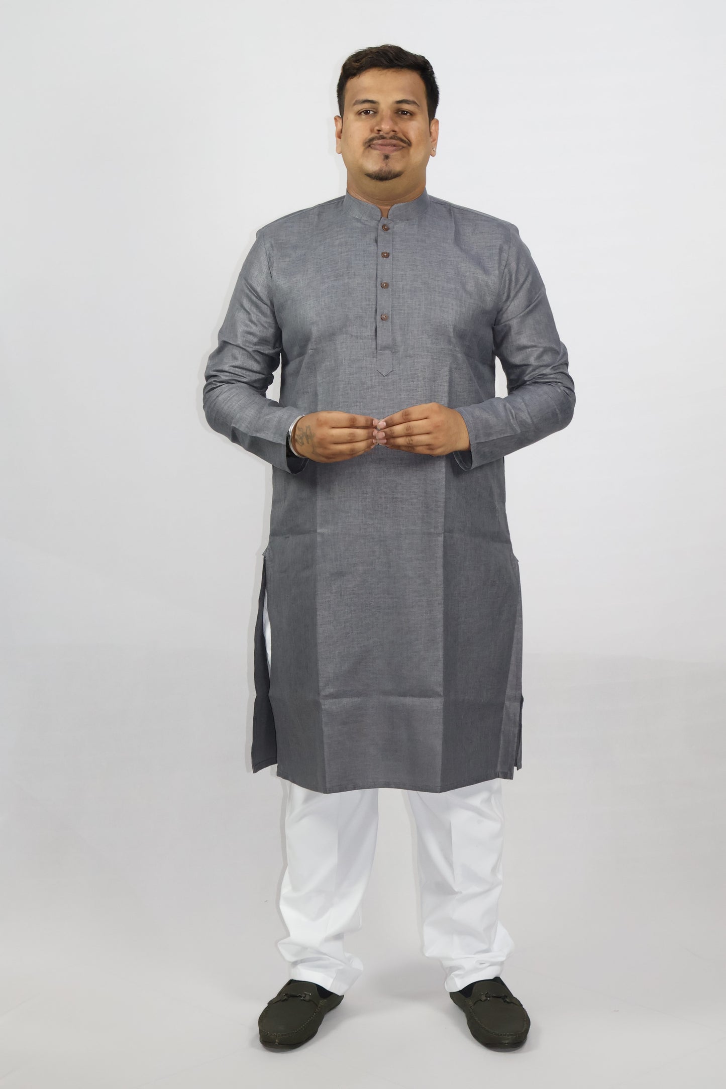 BLOSSOM MEN'S KURTA GREY
