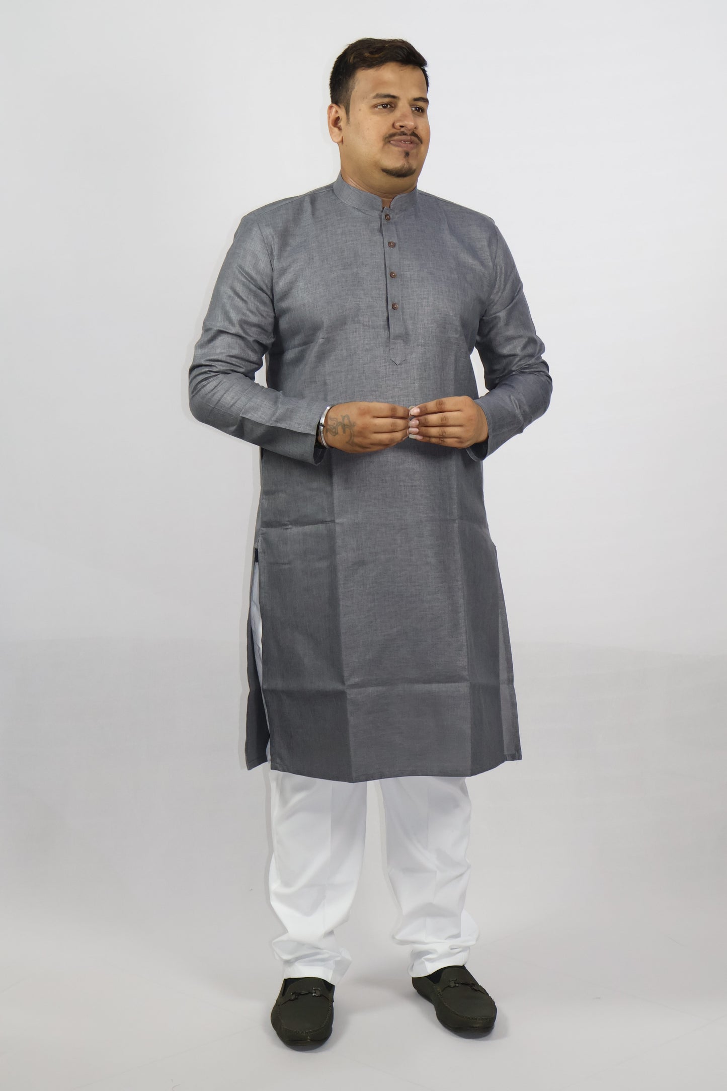 BLOSSOM MEN'S KURTA GREY