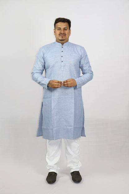 BLOSSOM MEN'S KURTA GREYISH BLUE