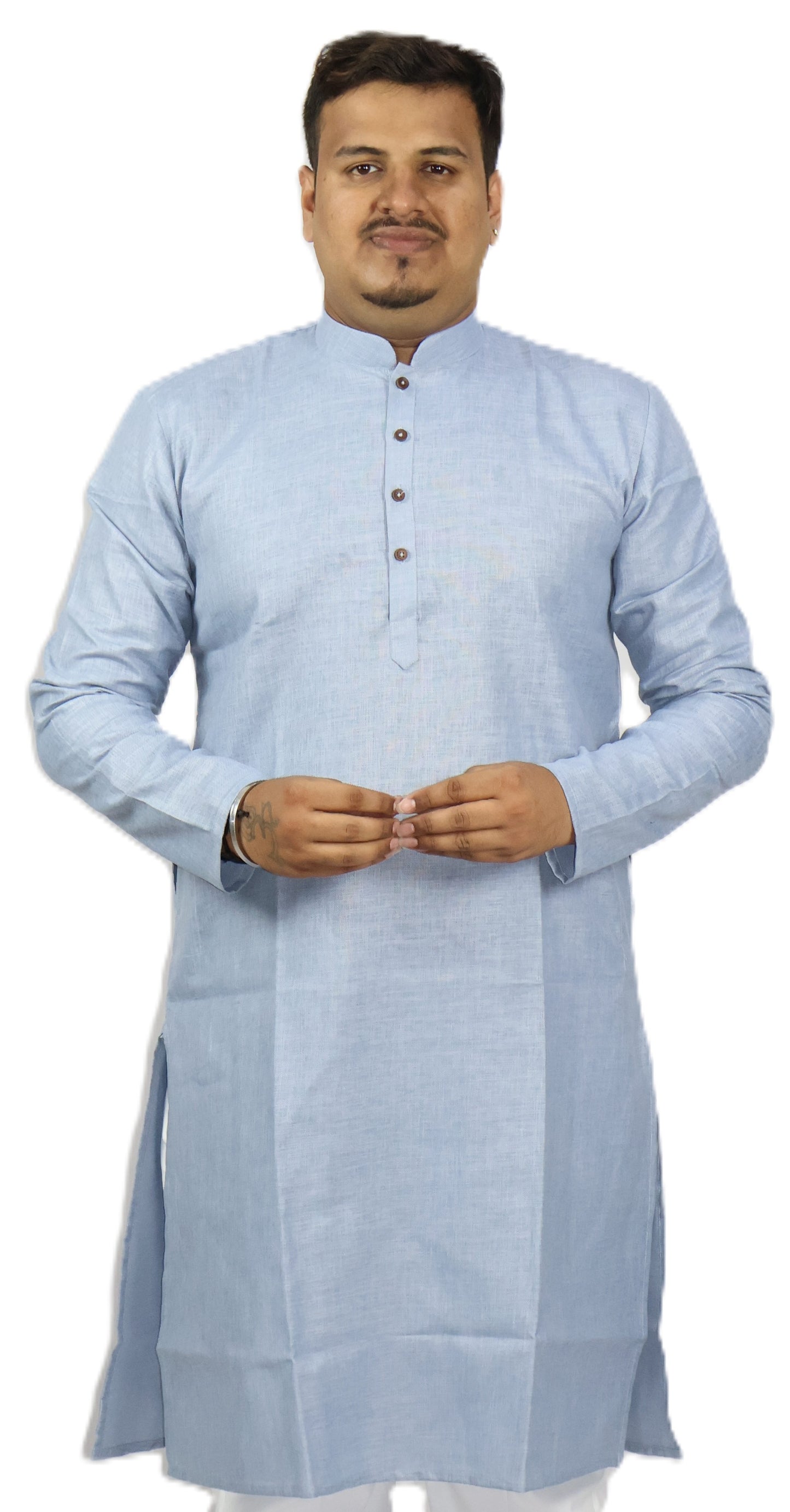 BLOSSOM MEN'S KURTA GREYISH BLUE