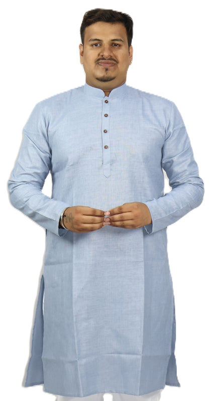 BLOSSOM MEN'S KURTA GREYISH BLUE