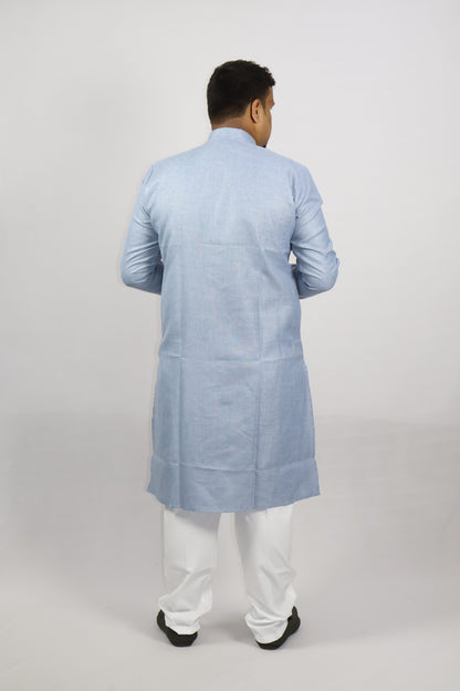 BLOSSOM MEN'S KURTA GREYISH BLUE