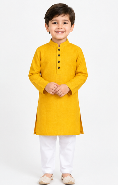Blossom Kids Kurta Dark Yellow