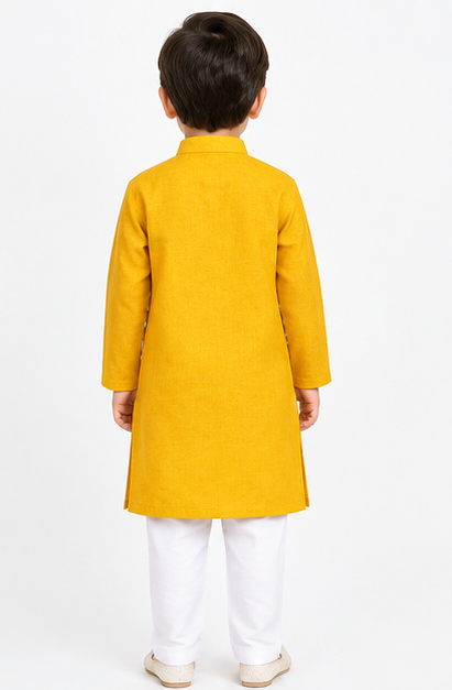 Blossom Kids Kurta Dark Yellow