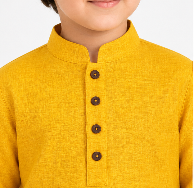 Blossom Kids Kurta Dark Yellow