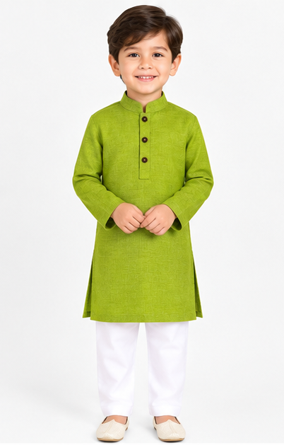 Blossom Kids Kurta Parrot Green