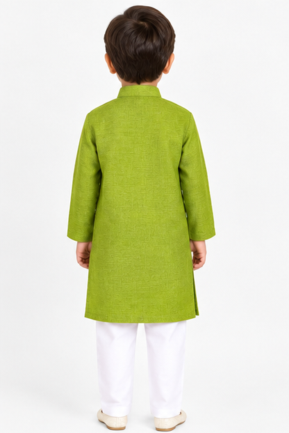 Blossom Kids Kurta Parrot Green
