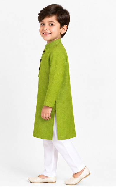 Blossom Kids Kurta Parrot Green
