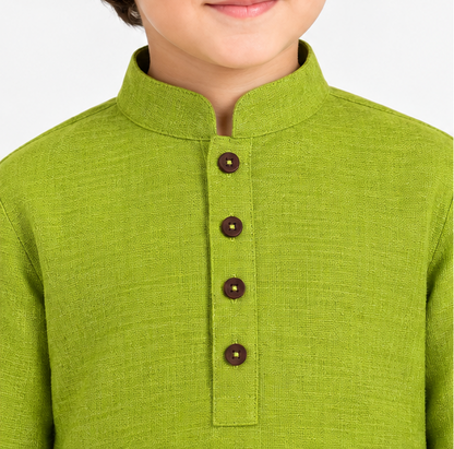 Blossom Kids Kurta Parrot Green