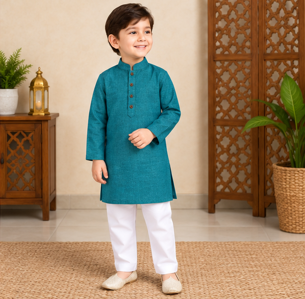 Blossom Kids Kurta Rama Green