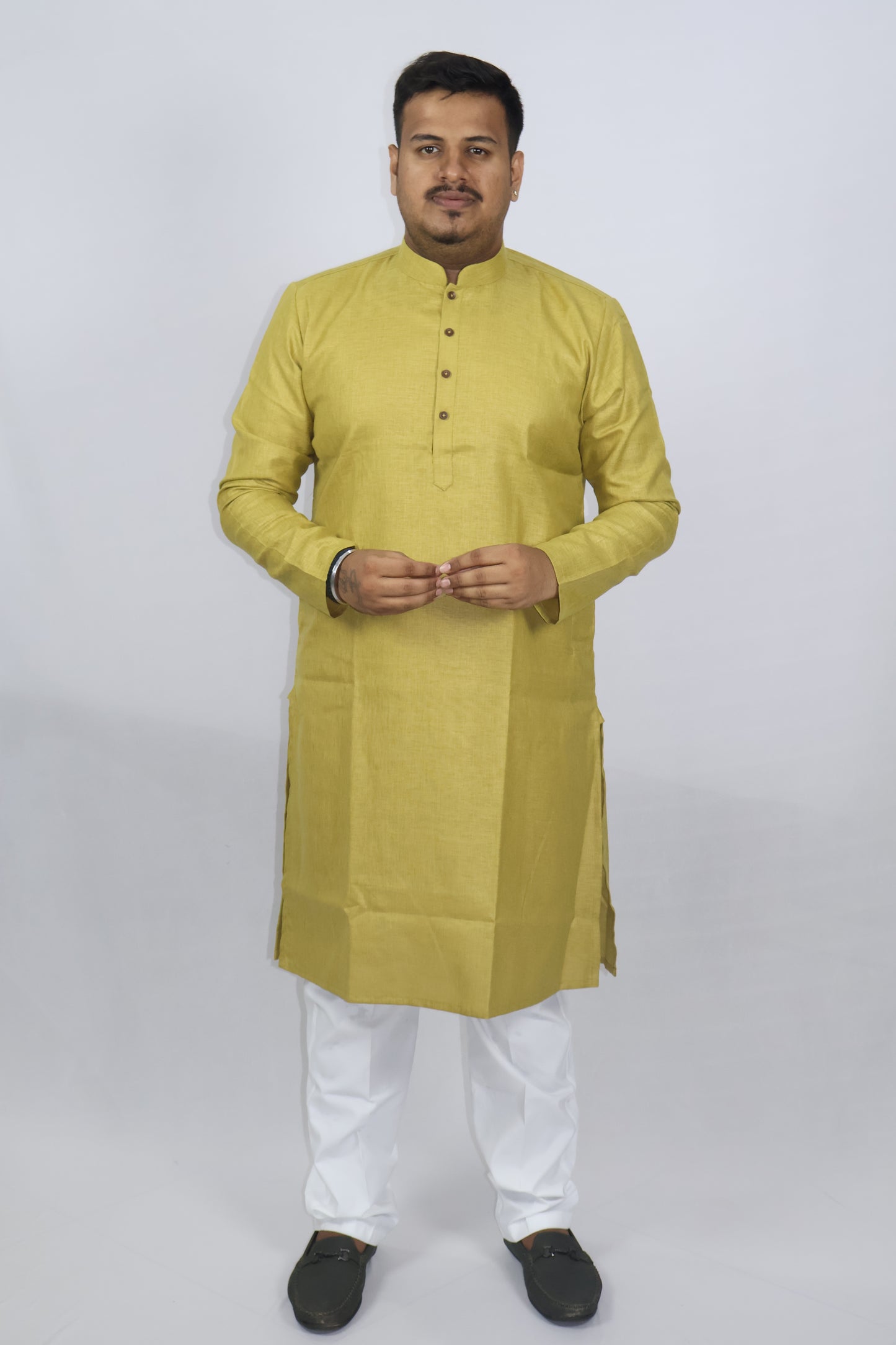 BLOSSOM MEN'S KURTA MEHENDI GREEN