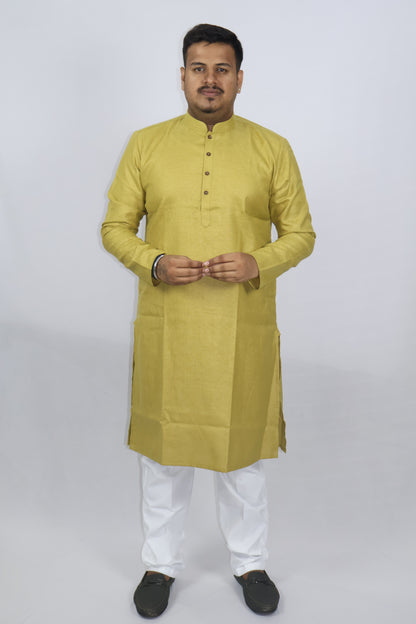BLOSSOM MEN'S KURTA MEHENDI GREEN